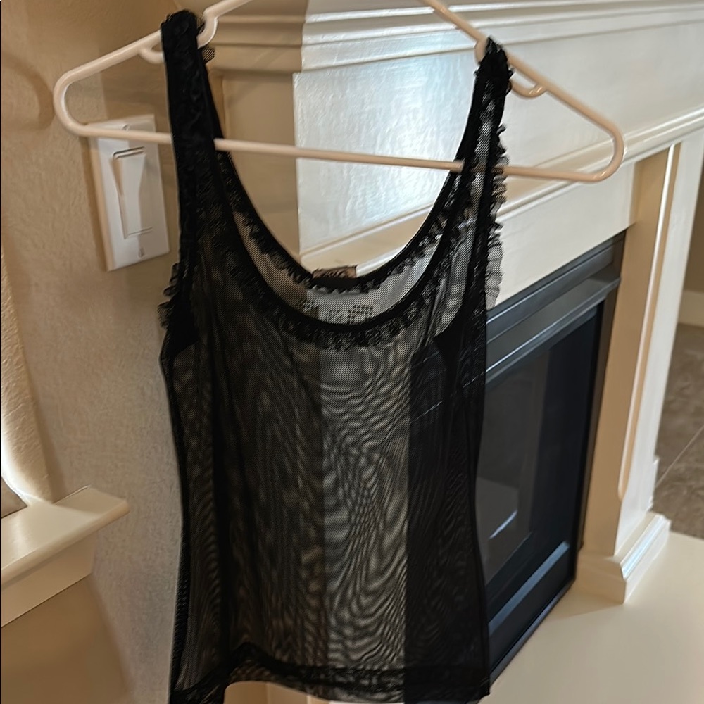 D&G Black Sleeveless Mesh Tank Top